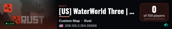 [US] WaterWorld Three | UniqueRust.com live status badge