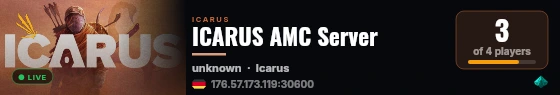ICARUS AMC Server live status badge