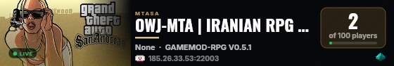 OWJ-MTA | IRANIAN RPG GAMESERVER |ENG/PER| live status badge