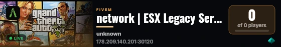 network | ESX Legacy Server live status badge