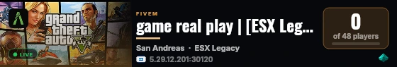 game real play | ESX Legacy Server live status badge