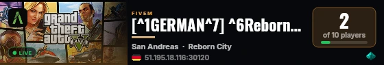 [^1GERMAN^7] ^6Reborn-City^7 V4 | Keine Allowlist live status badge
