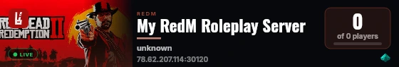 My RedM Roleplay Server live status badge