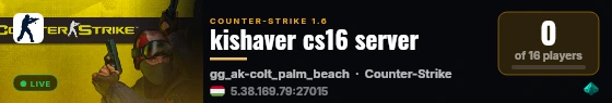 kishaver cs16 server live status badge