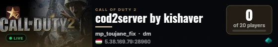 cod2server by kishaver live status badge
