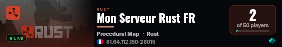 Mon Serveur Rust FR live status badge