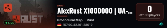 AlexRust X1000000 | UA-RU-EU | STORE | WIPE 30.08 live status badge