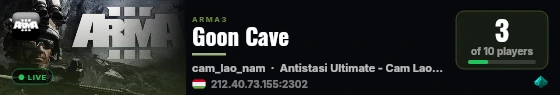 Goon Cave live status badge