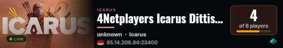 4Netplayers Icarus Dittis Server live status badge