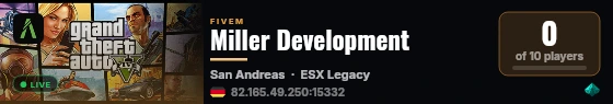 Miller Development live status badge