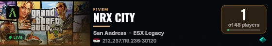 NRX CITY live status badge
