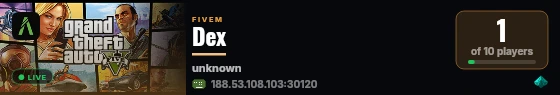 Dex live status badge