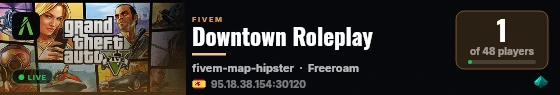 Downtown Roleplay live status badge