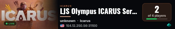LJS Olympus ICARUS Server by g-portal.com live status badge