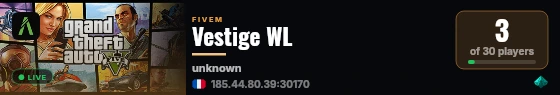 Vestige WL live status badge