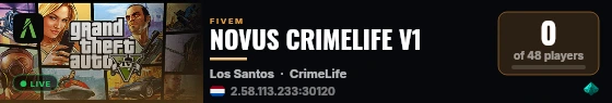 NOVUS CRIMELIFE V1 live status badge