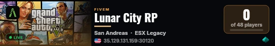 Lunar City RP live status badge