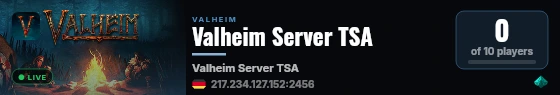 Valheim Server TSA live status badge