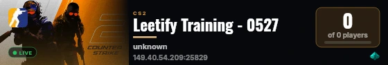 Leetify Training - 0527 live status badge