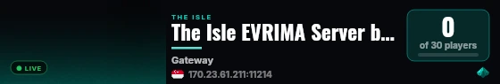 The Isle EVRIMA Server by Pingplayers live status badge