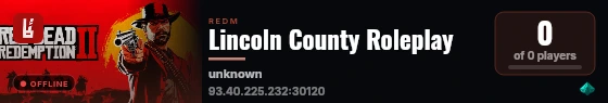 Lincoln County Roleplay live status badge
