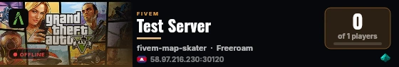 Test Server live status badge