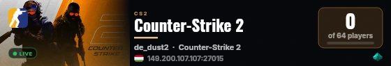 Counter-Strike 2 live status badge