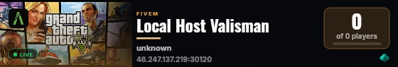Local Host Valisman live status badge
