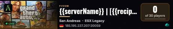 {{serverName}} | [{{recipeName}}] live status badge