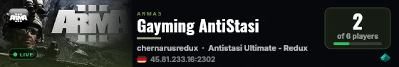 Gayming AntiStasi live status badge