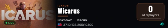 Wicarus live status badge