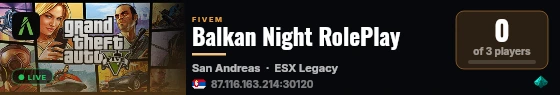 Balkan Night RolePlay live status badge