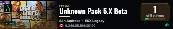 Unknown Pack 5.X Beta live status badge