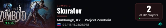 Skuratov live status badge