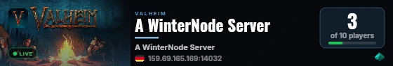A WinterNode Server live status badge