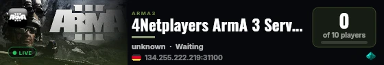4Netplayers ArmA 3 Server HerraKurola live status badge