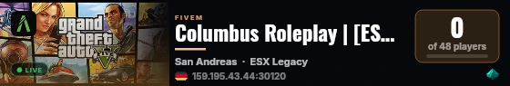 Columbus Roleplay | [ESX Legacy] live status badge