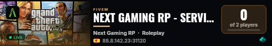 NEXT GAMING RP - SERVIDOR DE DESARROLLO - HTTPS://DISCORD.GG/NGRPES live status badge