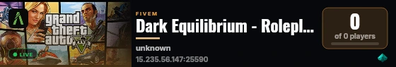 Dark Equilibrium - Roleplay Development Revision 1 live status badge