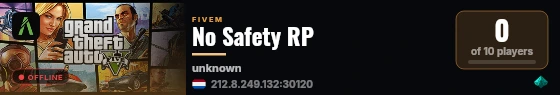 No Safety RP live status badge