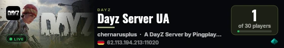 Dayz Server UA live status badge