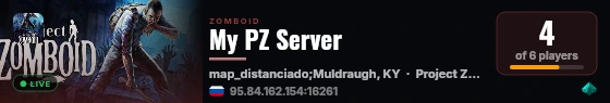 My PZ Server live status badge