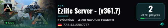 Ezlife Server - (v361.7) live status badge