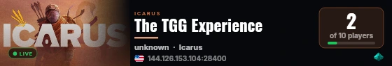 The TGG Experience live status badge