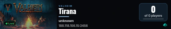 Tirana live status badge
