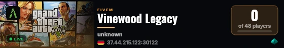 Vinewood Legacy live status badge