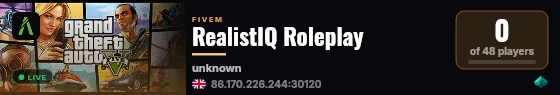 RealistIQ Roleplay live status badge