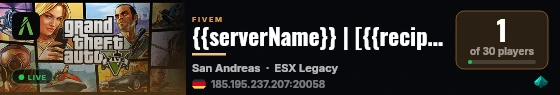 {{serverName}} | [{{recipeName}}] live status badge