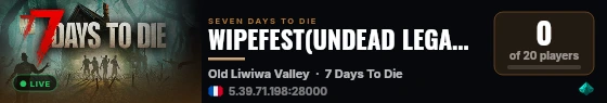 WIPEFEST(UNDEAD LEGACY) PVE/QC/ENG/FR V 3.2 Map 8k (Wipe 13/09) live status badge