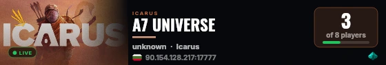 A7 UNIVERSE live status badge